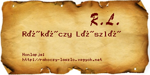 Rákóczy László névjegykártya