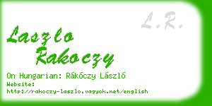 laszlo rakoczy business card