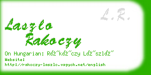 laszlo rakoczy business card